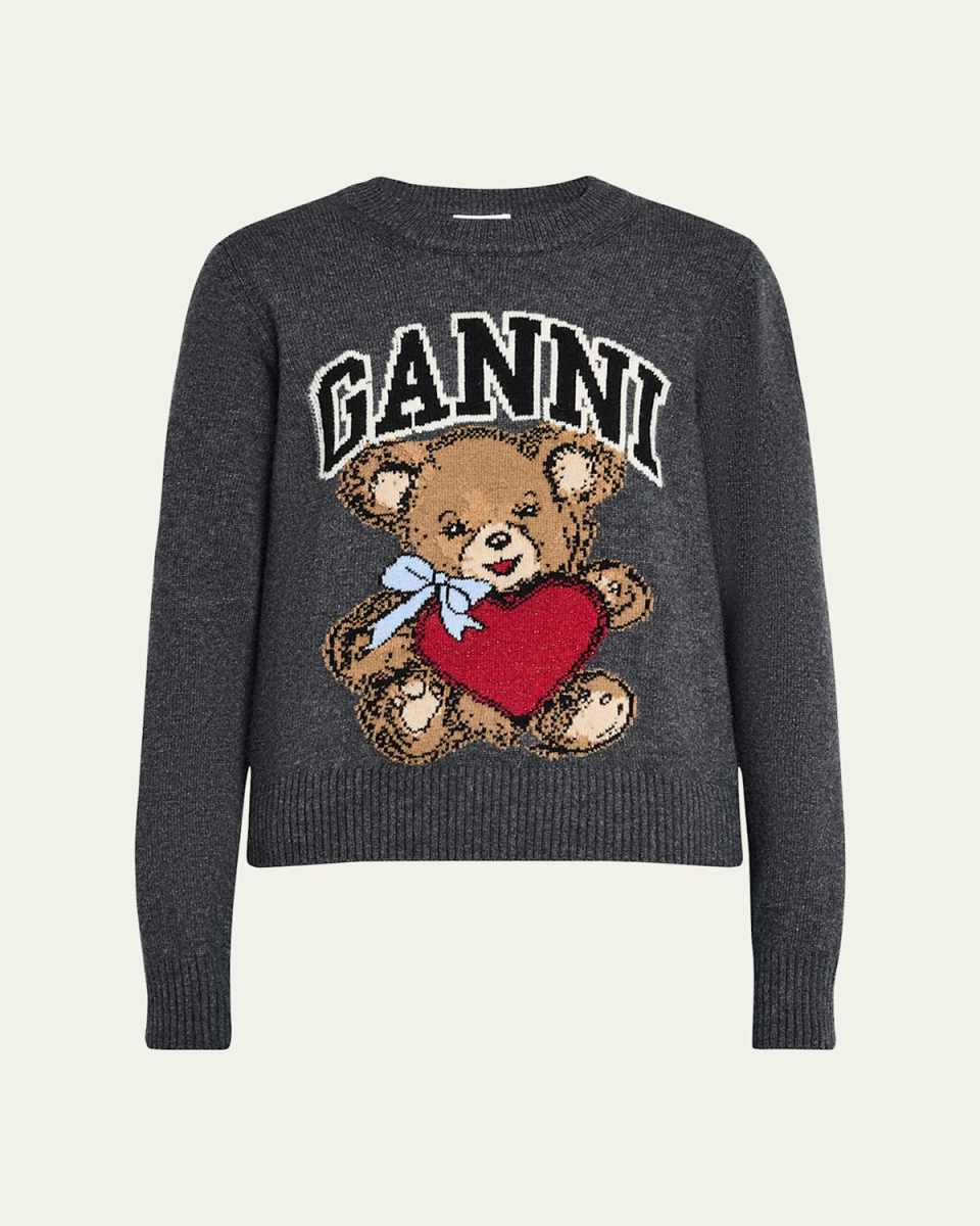 Wool Graphic Bear Crewneck Sweat